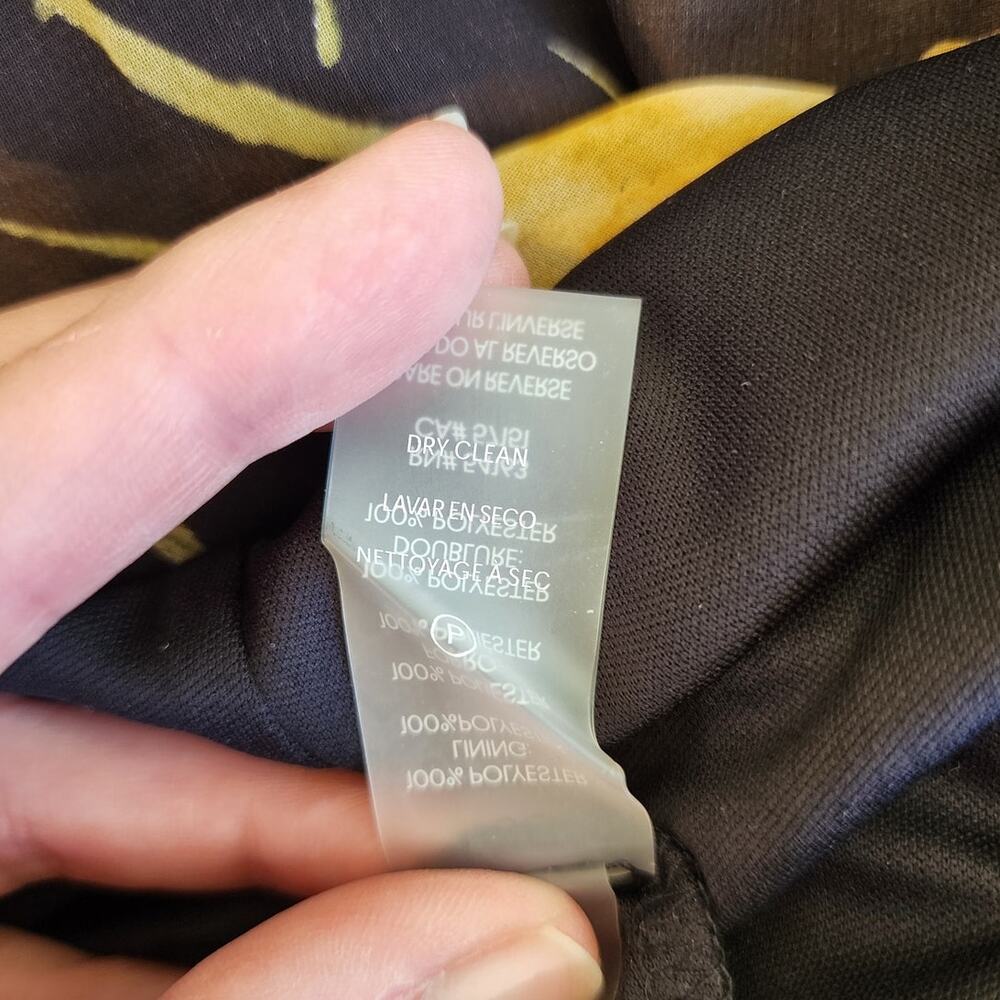 Karl Lagerfeld Paris Womens 16 Black & Yellow Floral Print Dress - Picture 7 of 7